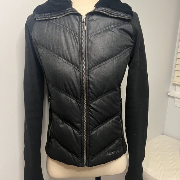 Marmot Women Thea 700 Fill Down Insulated Full Zip Jacket Pockets Black Size XS - Picture 1 of 10